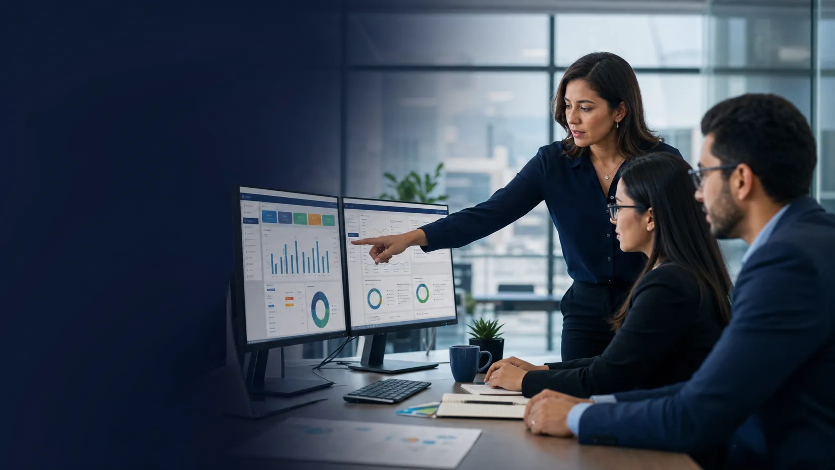 Equipo administrativo trabajando con Bluudek ERP